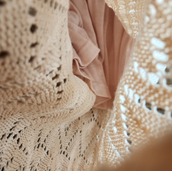 Long Crochet Peach color Dress - Picture 4 of 4